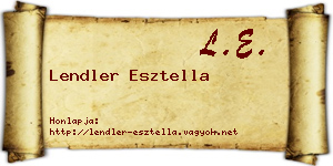 Lendler Esztella névjegykártya